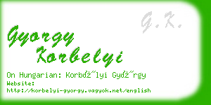 gyorgy korbelyi business card